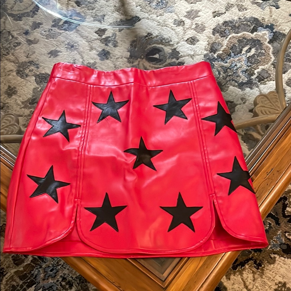 Red Star-Patterned Skirt